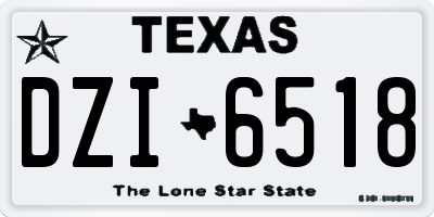 TX license plate DZI6518