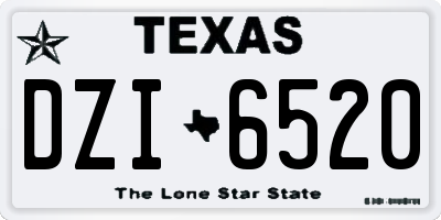 TX license plate DZI6520
