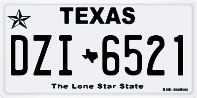 TX license plate DZI6521
