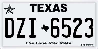 TX license plate DZI6523