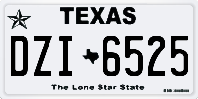 TX license plate DZI6525