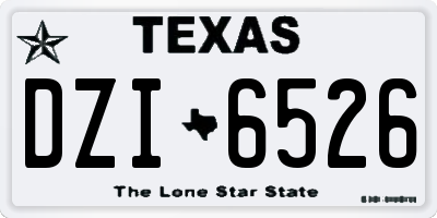 TX license plate DZI6526