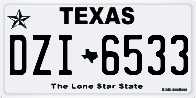 TX license plate DZI6533