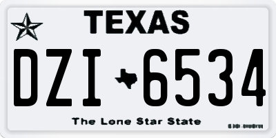 TX license plate DZI6534
