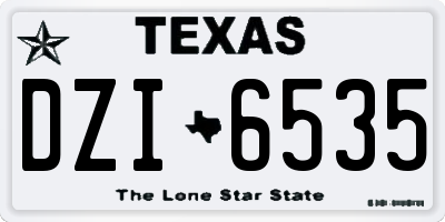 TX license plate DZI6535