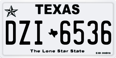 TX license plate DZI6536