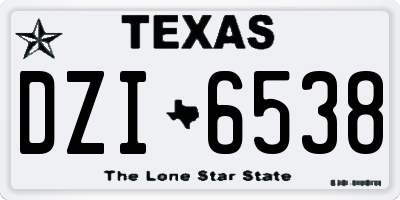 TX license plate DZI6538