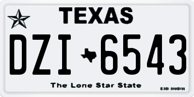 TX license plate DZI6543