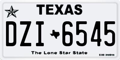 TX license plate DZI6545