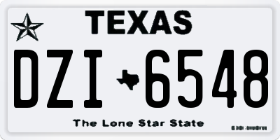 TX license plate DZI6548