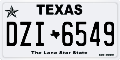 TX license plate DZI6549