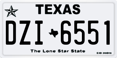 TX license plate DZI6551