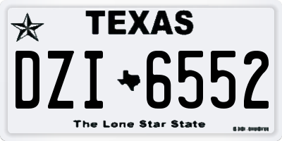TX license plate DZI6552