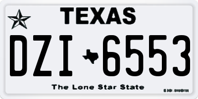 TX license plate DZI6553