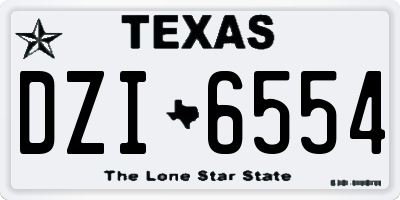 TX license plate DZI6554
