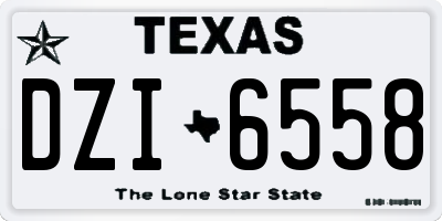TX license plate DZI6558