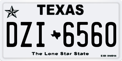 TX license plate DZI6560