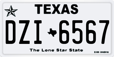 TX license plate DZI6567