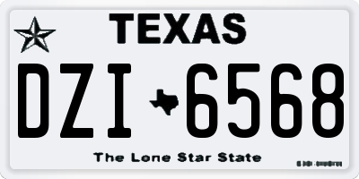 TX license plate DZI6568