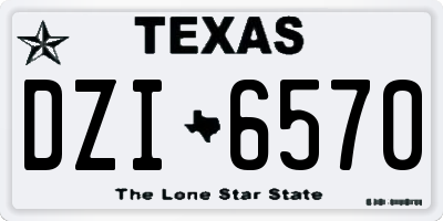 TX license plate DZI6570