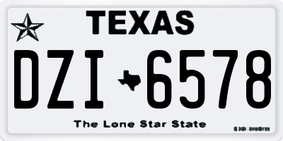 TX license plate DZI6578
