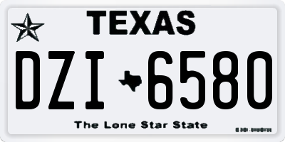 TX license plate DZI6580