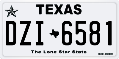 TX license plate DZI6581