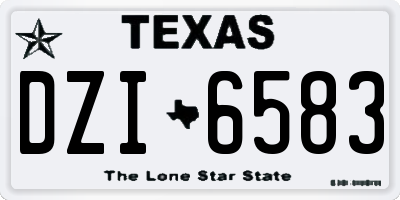 TX license plate DZI6583