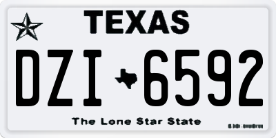 TX license plate DZI6592