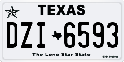 TX license plate DZI6593