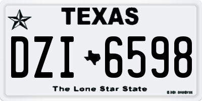 TX license plate DZI6598