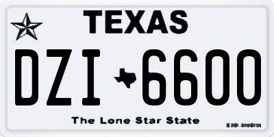 TX license plate DZI6600