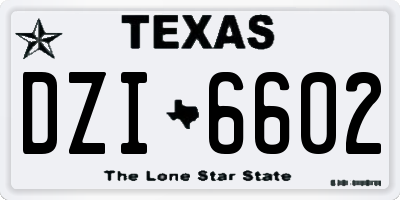 TX license plate DZI6602