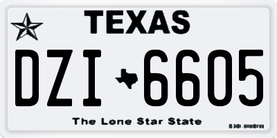 TX license plate DZI6605