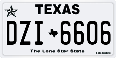 TX license plate DZI6606