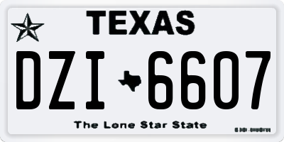 TX license plate DZI6607
