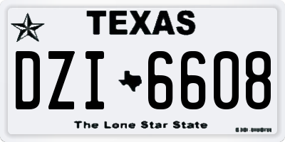 TX license plate DZI6608