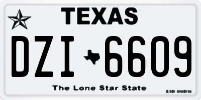 TX license plate DZI6609