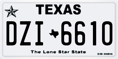 TX license plate DZI6610