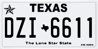 TX license plate DZI6611