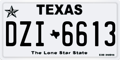 TX license plate DZI6613