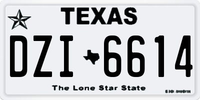 TX license plate DZI6614