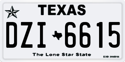 TX license plate DZI6615