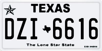TX license plate DZI6616