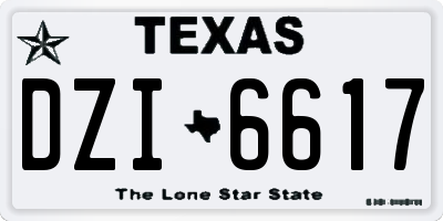 TX license plate DZI6617