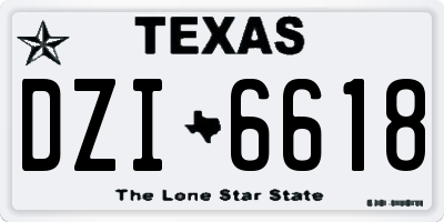 TX license plate DZI6618