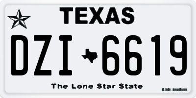 TX license plate DZI6619