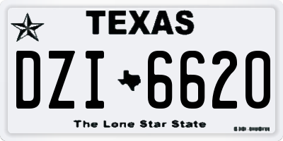 TX license plate DZI6620