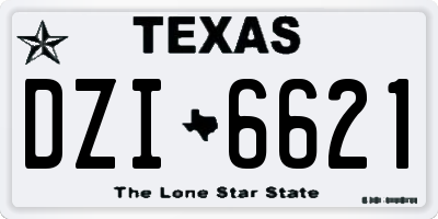TX license plate DZI6621