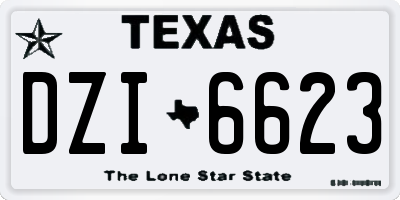 TX license plate DZI6623